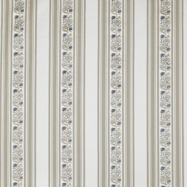 Wyndley Fabric - Oat by neutral striped embroideried fabric from Prestigious Textiles