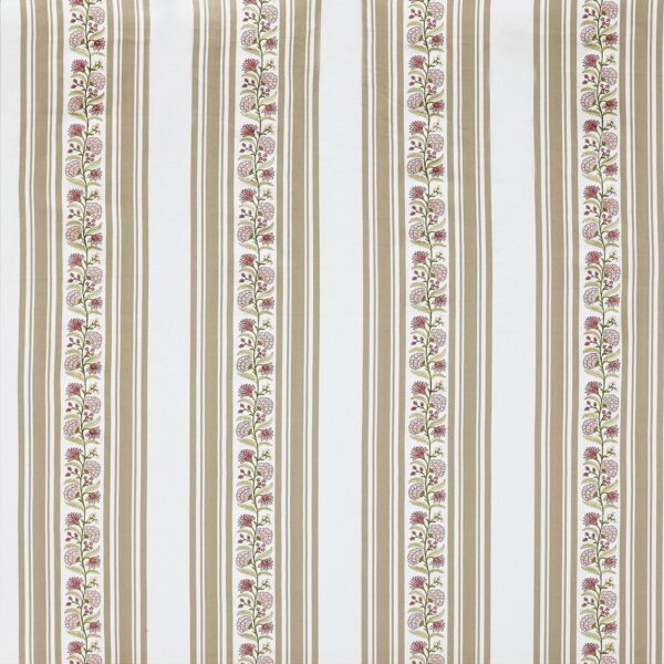 Wyndley Fabric - Rose by pink striped embroideried fabric from Prestigious Textiles