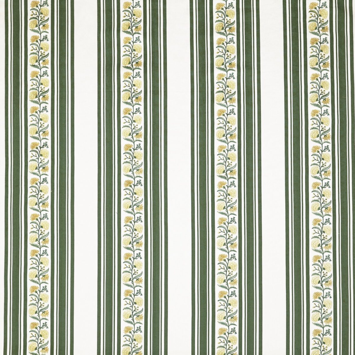 Wyndley Fabric - Willow by green striped embroideried fabric from Prestigious Textiles