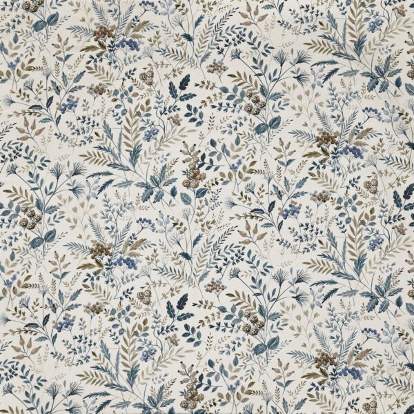 Cleo Fabric - Cornflower by blue botanical printed fabric from Prestigious Textiles