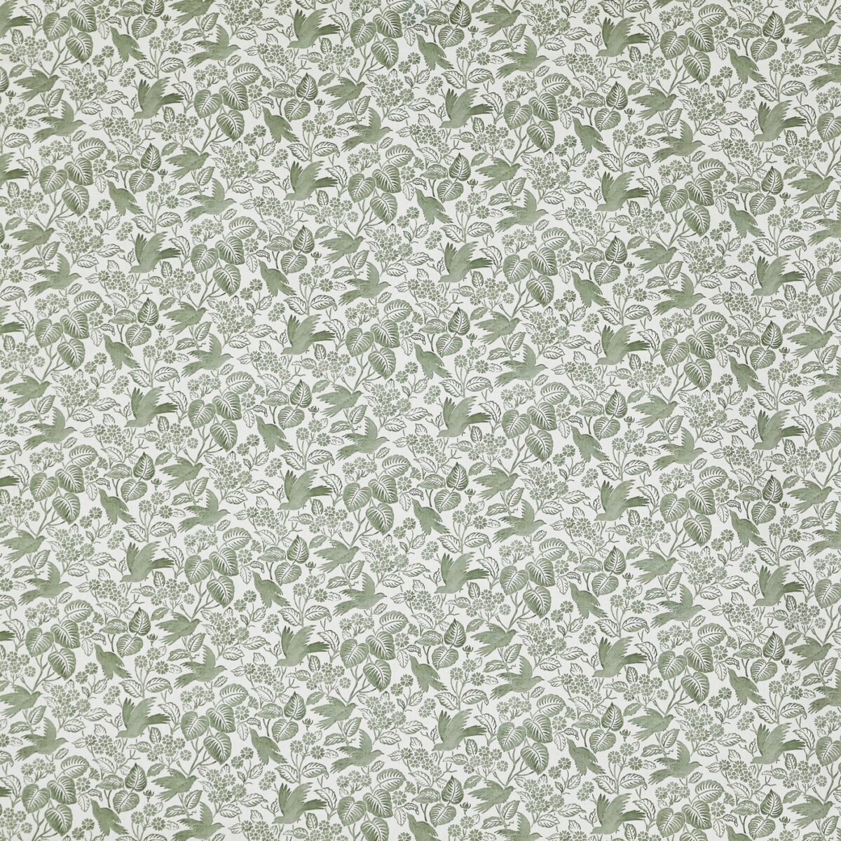Hollies Fabric - Willow by green animal printed fabric from Prestigious Textiles
