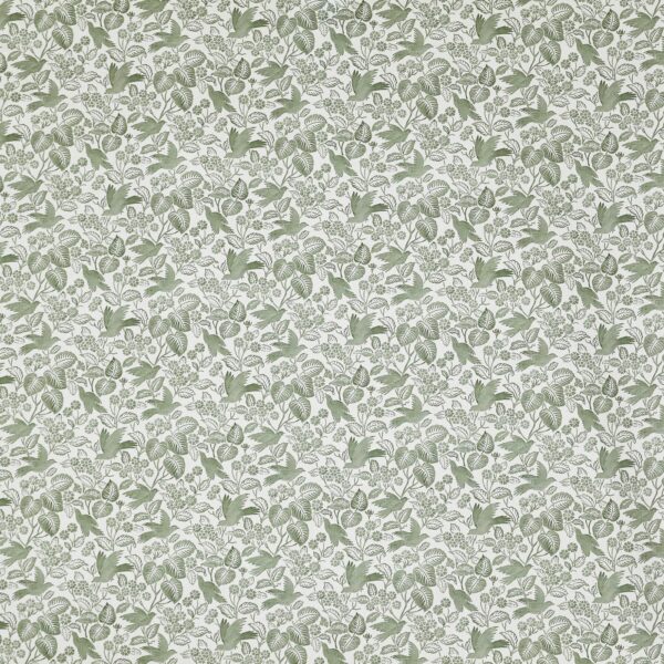 Hollies Fabric - Willow by green animal printed fabric from Prestigious Textiles