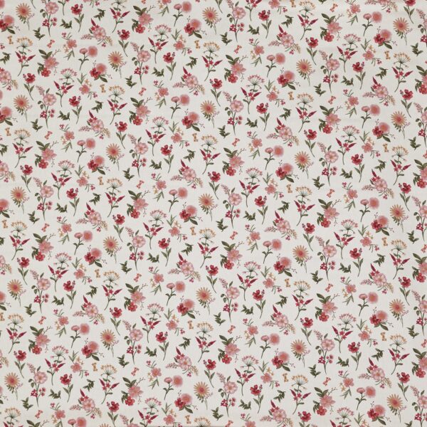 Marigold Fabric - Rose by pink botanical printed fabric from Prestigious Textiles