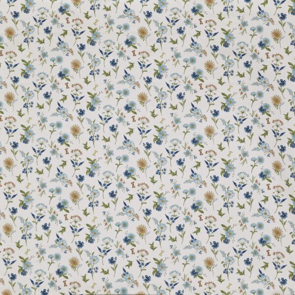 Marigold Fabric - Cornflower by blue botanical printed fabric from Prestigious Textiles