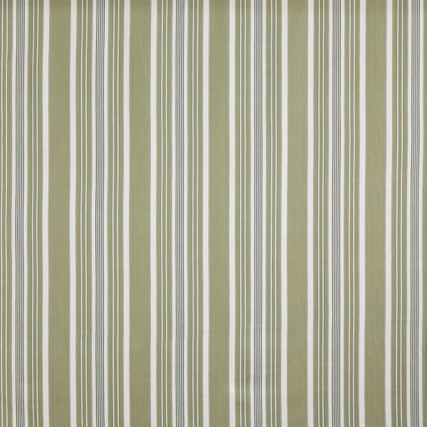 Tintagel Fabric - Sea Weed by green striped cotton fabric from Prestigious Textiles