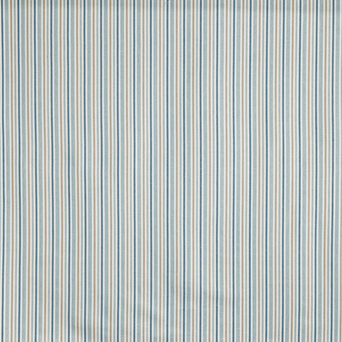 Towan Fabric - Aqua by blue striped cotton fabric from Prestigious Textiles