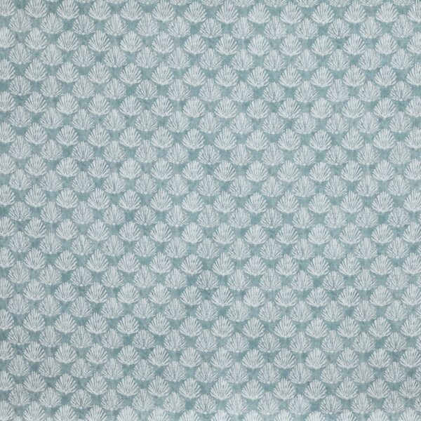 Polperro Fabric - Aqua by blue botanical printed fabric from Prestigious Textiles