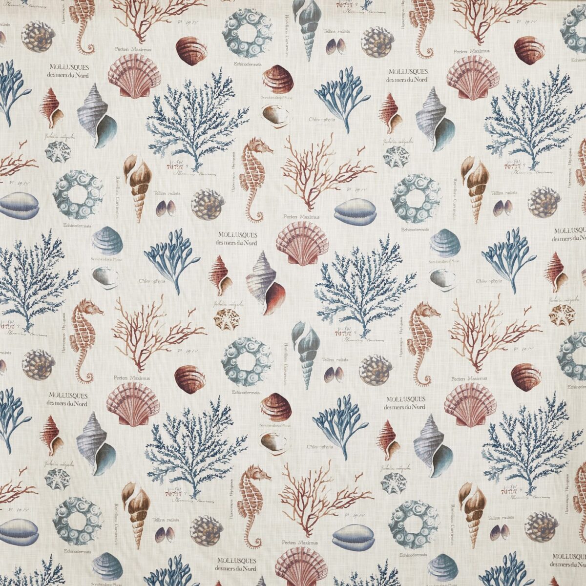 St Helier Fabric - Harbour by blue animal printed fabric from Prestigious Textiles