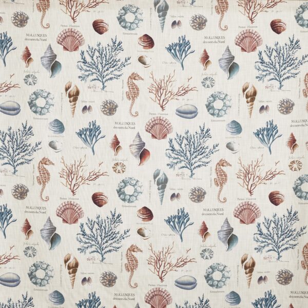 St Helier Fabric - Harbour by blue animal printed fabric from Prestigious Textiles