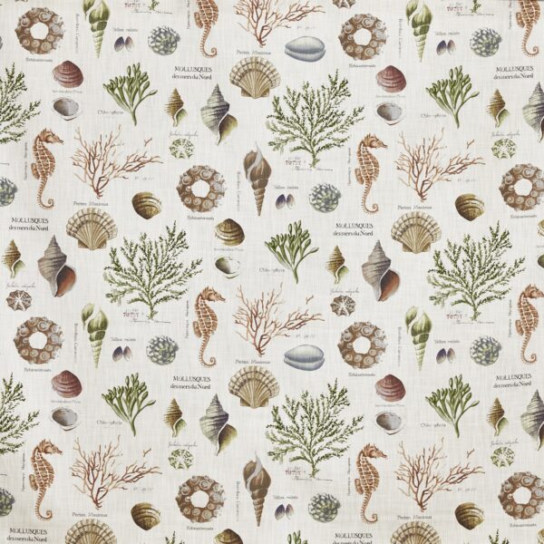 St Helier Fabric - Sea Weed by green animal printed fabric from Prestigious Textiles
