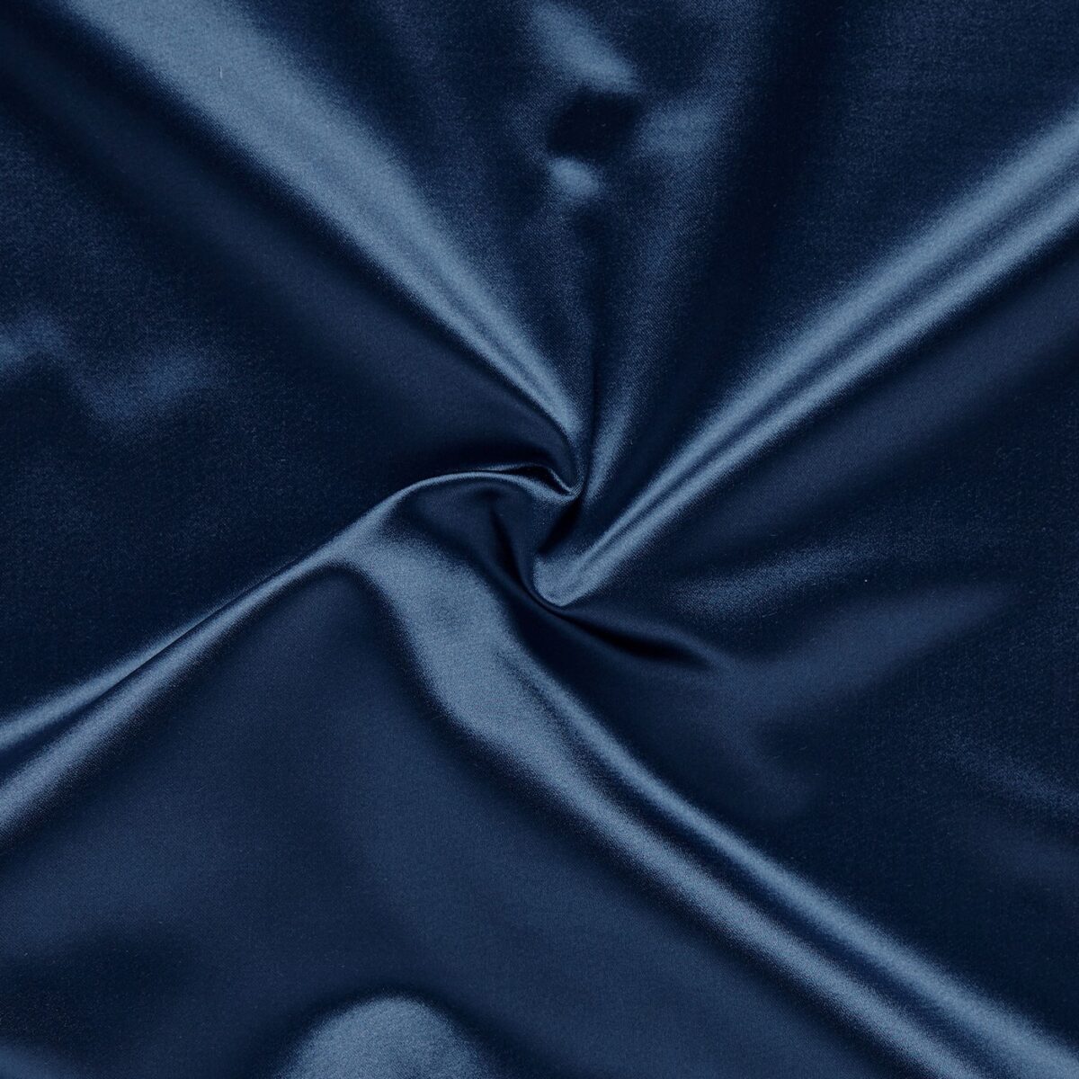 Raffles Fabric - Ink by blue plain silk-satin fabric from Prestigious Textiles