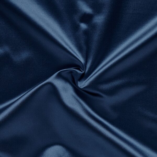 Raffles Fabric - Ink by blue plain silk-satin fabric from Prestigious Textiles