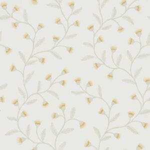 white botanical wallpaper from sanderson