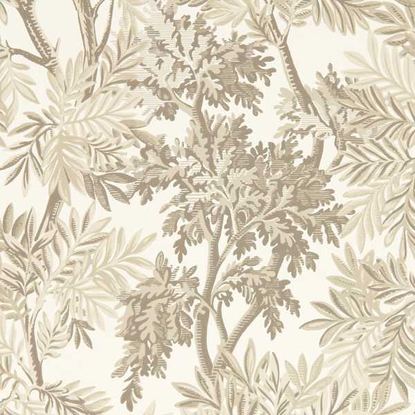 Tapestry Trees Wallcovering - Raw Chocolate / Slip by brown botanical wallpaper from sanderson