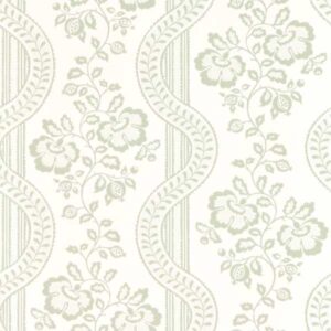 white botanical wallpaper from sanderson