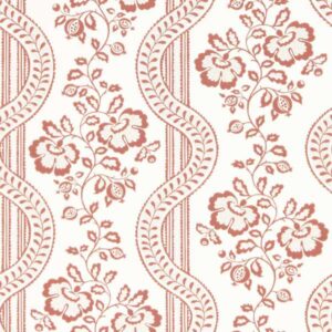 red botanical wallpaper from sanderson