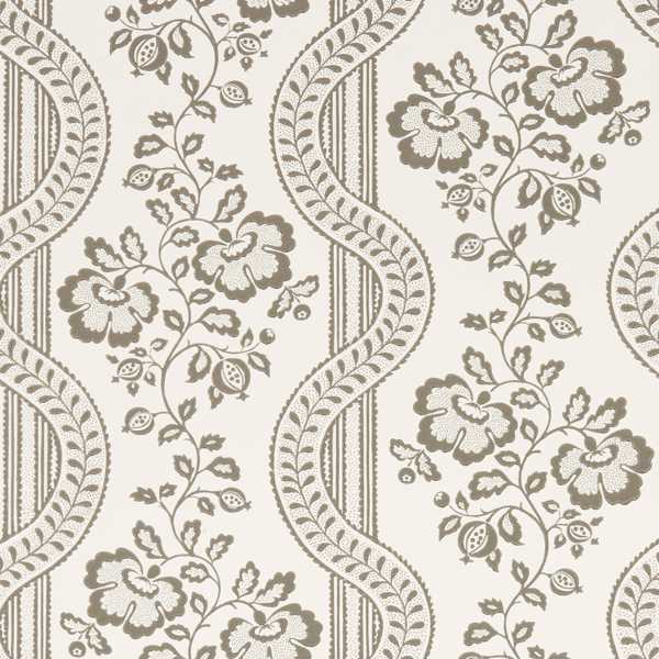 Aubrey Wallcovering - Raw Chocolate by brown botanical wallpaper from sanderson
