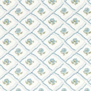 blue botanical wallpaper from sanderson