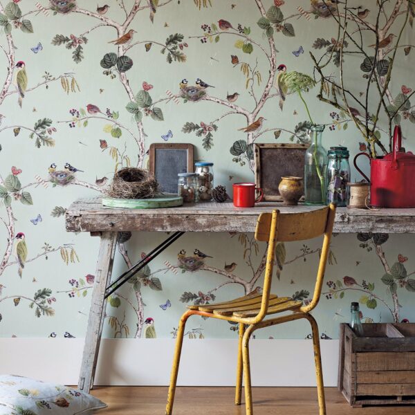 Woodland Chorus Wallcovering - Sepia / Neutral by Woodland Chorus Wallcovering - Sepia / Neutral from