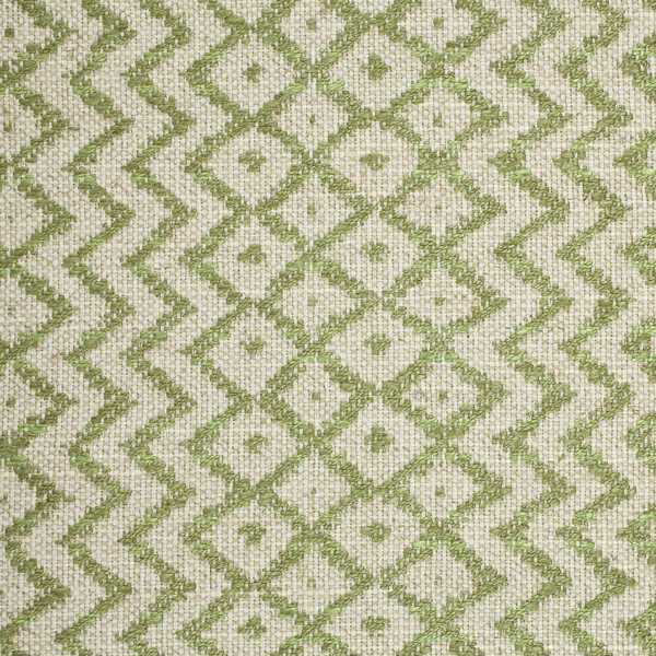 Cheslyn Fabric - Olive / Cream by green geometric woven fabric from Sanderson