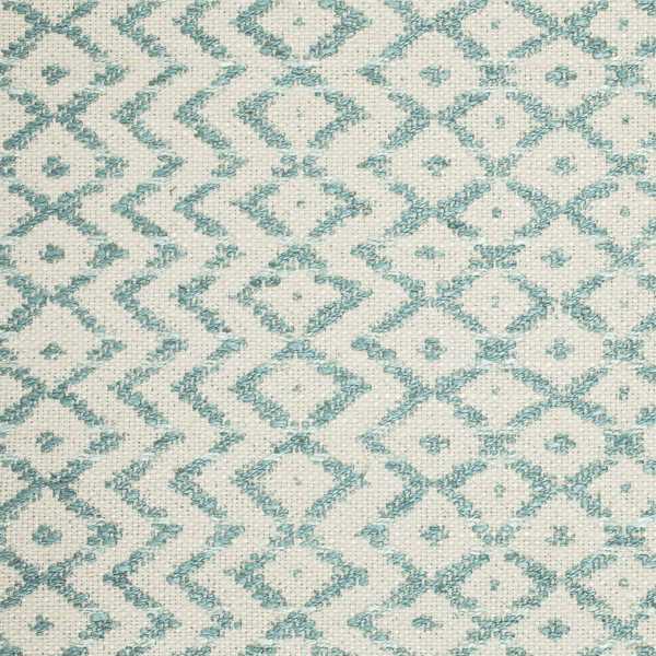 Cheslyn Fabric - Teal / Cream by blue geometric woven fabric from Sanderson