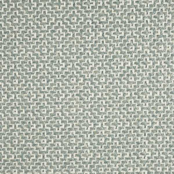 Linden Fabric - Mineral by blue geometric woven fabric from Sanderson