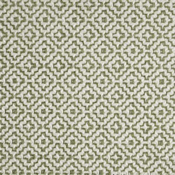 Linden Fabric - Celadon by green geometric woven fabric from Sanderson