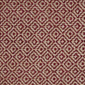 red geometric woven fabric from Sanderson