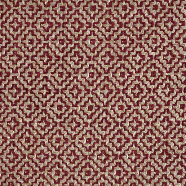 Linden Fabric - Russet by red geometric woven fabric from Sanderson