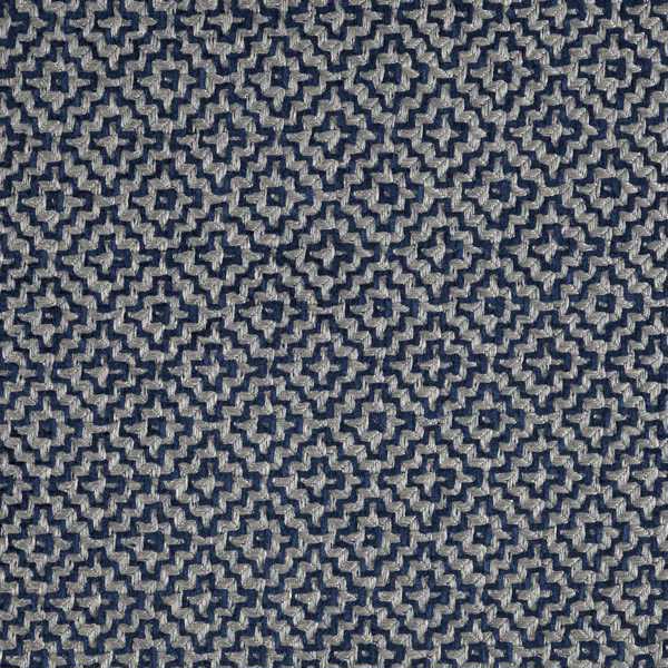 Linden Fabric - Indigo by blue geometric woven fabric from Sanderson