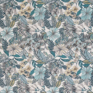 blue botanical linen fabric from Matthew Williamson