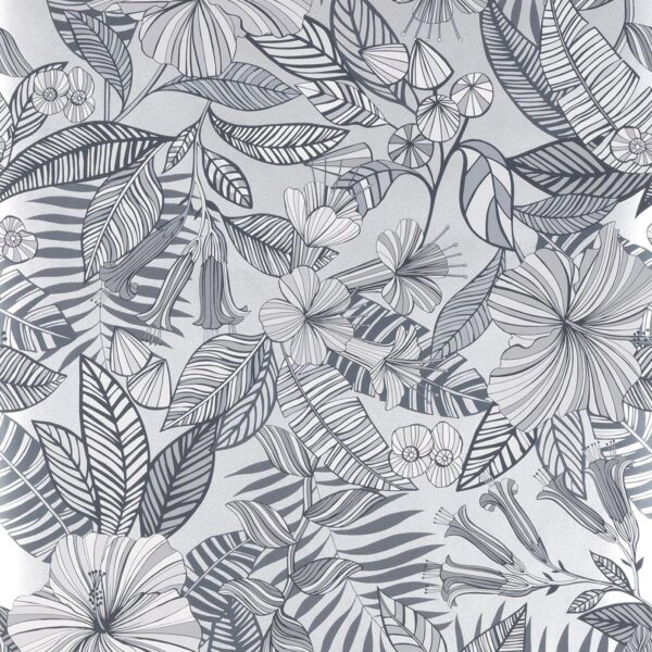 black-grey botanical wallpaper from matthew williamson