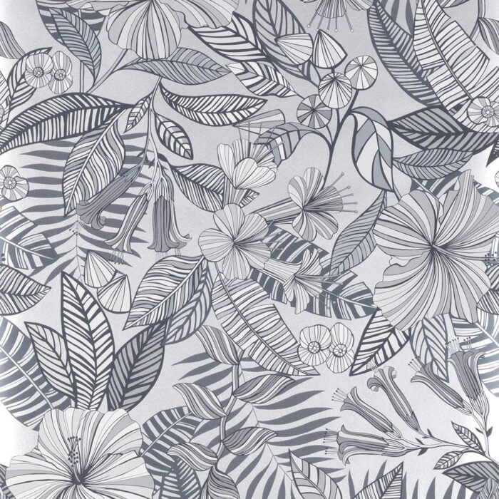 Valldemossa Wallpaper - Black / White / Silver swatch