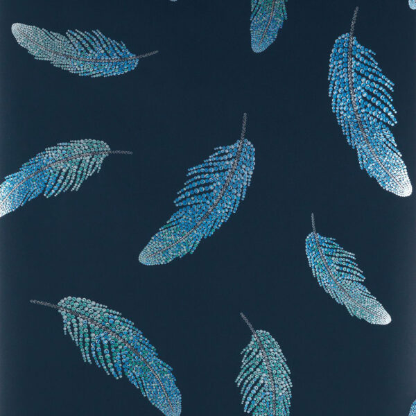 Adornado Wallpaper - Navy / Sapphire by blue botanical wallpaper from matthew williamson