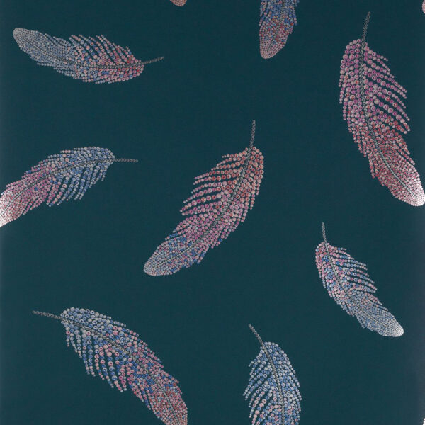Adornado Wallpaper - Teal / Sapphire / Fuchsia by blue botanical wallpaper from matthew williamson