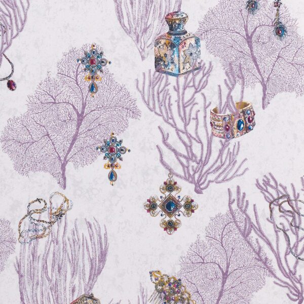 purple botanical wallpaper from matthew williamson