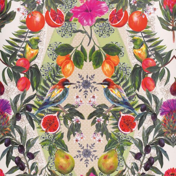 Talavera Wallpaper - Pale Sand / Grass by green botanical wallpaper from matthew williamson