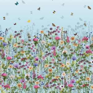 blue botanical wallpaper from matthew williamson