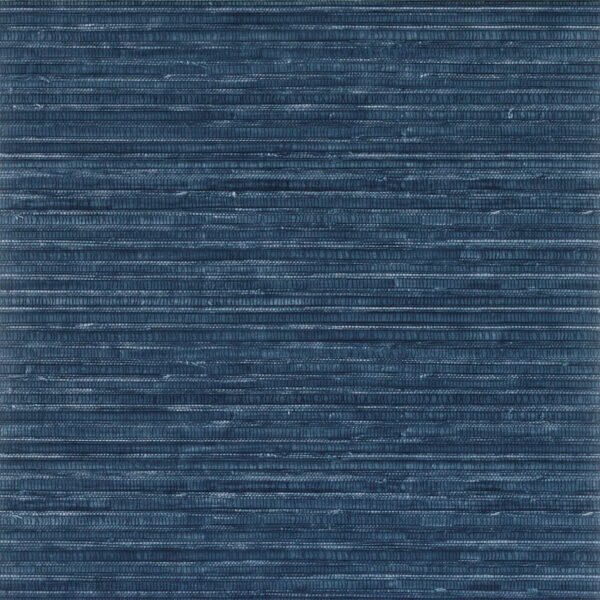 Esparto Wallpaper - Midnight by blue striped wallpaper from matthew williamson