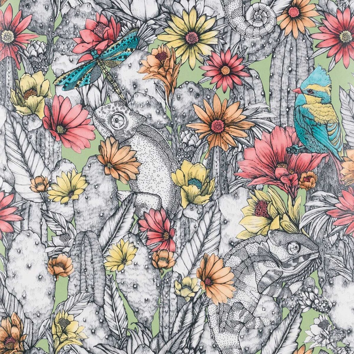 multicolour botanical wallpaper from matthew williamson