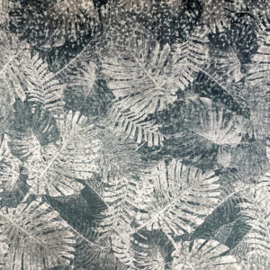 black-grey botanical jacquard fabric from Utopia