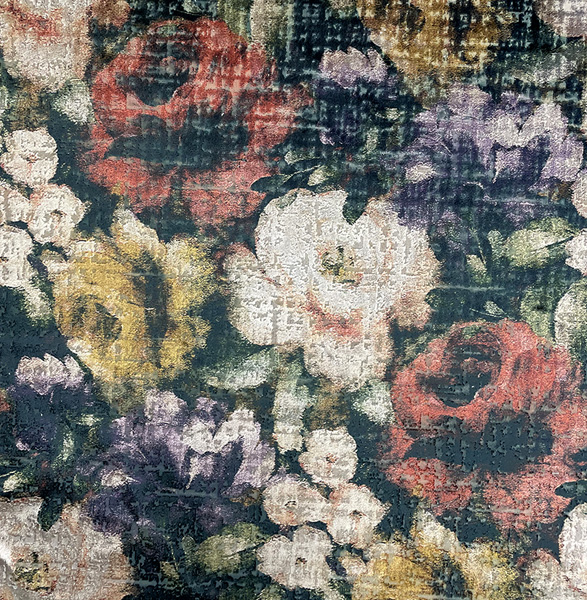 Rimini Fabric by multicolour botanical jacquard fabric from Utopia