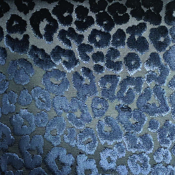 blue spotted velvet-chenille fabric from Art of the Loom