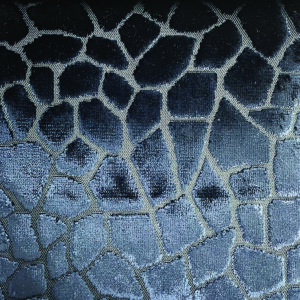 blue spotted velvet-chenille fabric from Art of the Loom