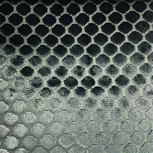 Raffles Spot Fabric - 2 by black-grey spotted velvet-chenille fabric from Art of the Loom