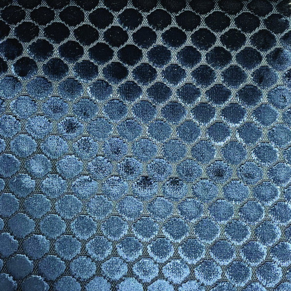 Raffles Spot Fabric - 6 by blue spotted velvet-chenille fabric from Art of the Loom