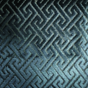 blue geometric velvet-chenille fabric from Art of the Loom