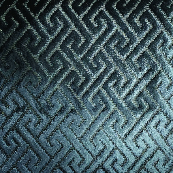 Raffles Trellis Fabric - 6 by blue geometric velvet-chenille fabric from Art of the Loom