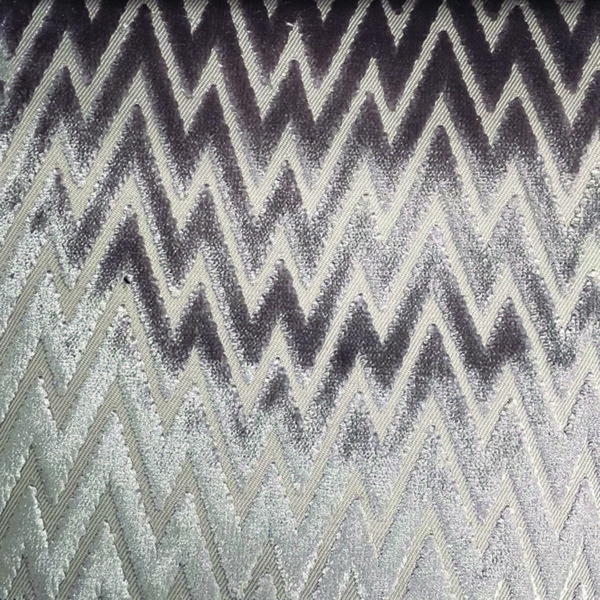 Raffles Zig Zag Fabric - 3 by brown striped velvet-chenille fabric from Art of the Loom