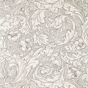 neutral botanical cotton fabric from William Morris & Co